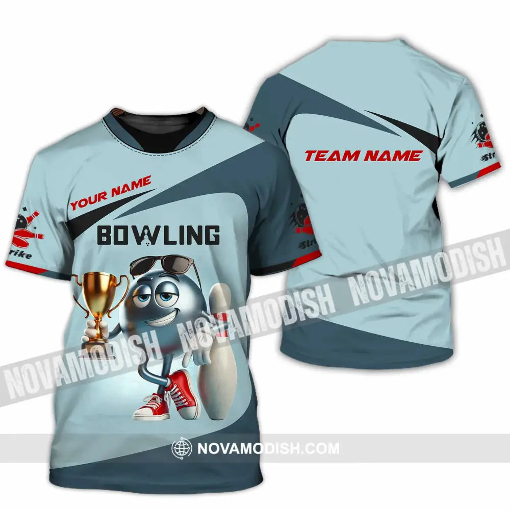 Unisex Shirt Custom Name And Team Bowling Polo Long Sleeve Love T-Shirt / S T-Shirt