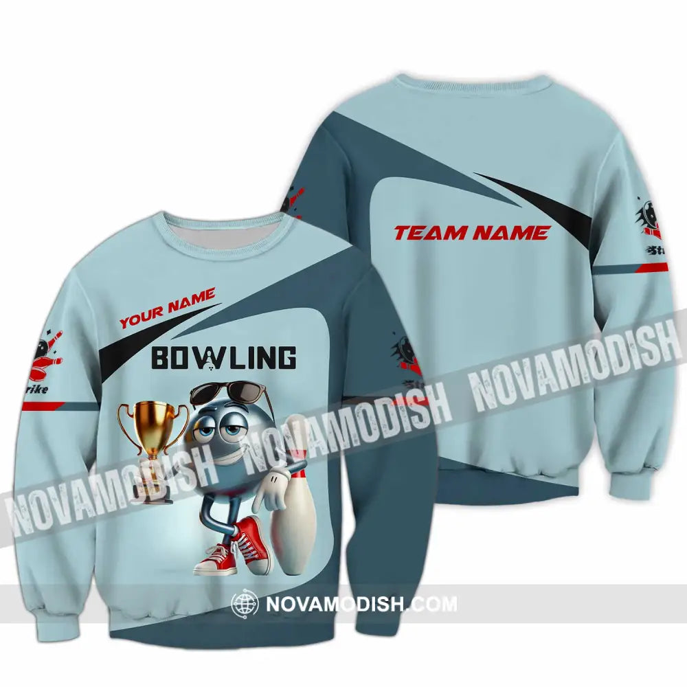 Unisex Shirt Custom Name And Team Bowling Polo Long Sleeve Love T-Shirt / S T-Shirt