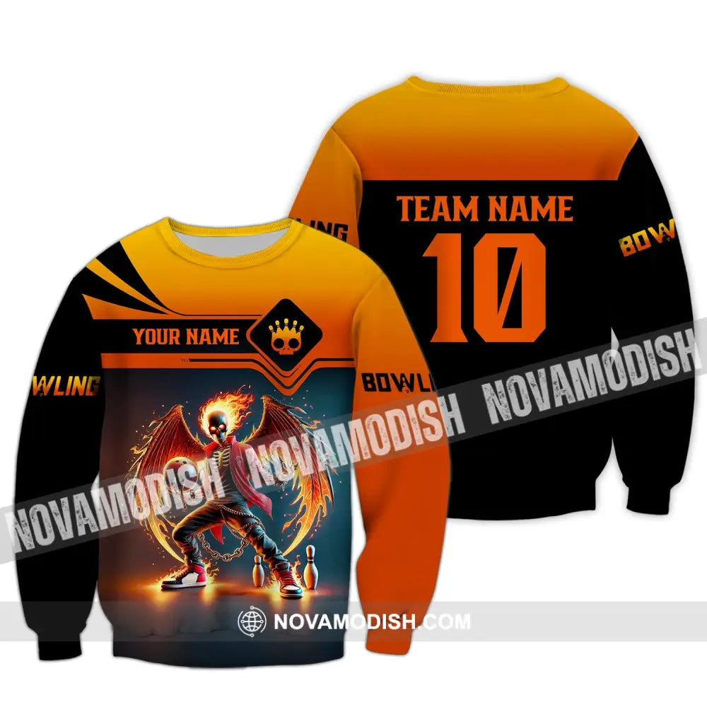 Unisex Shirt Custom Name And Team Bowling Polo Long Sleeve Love T-Shirt / S T-Shirt