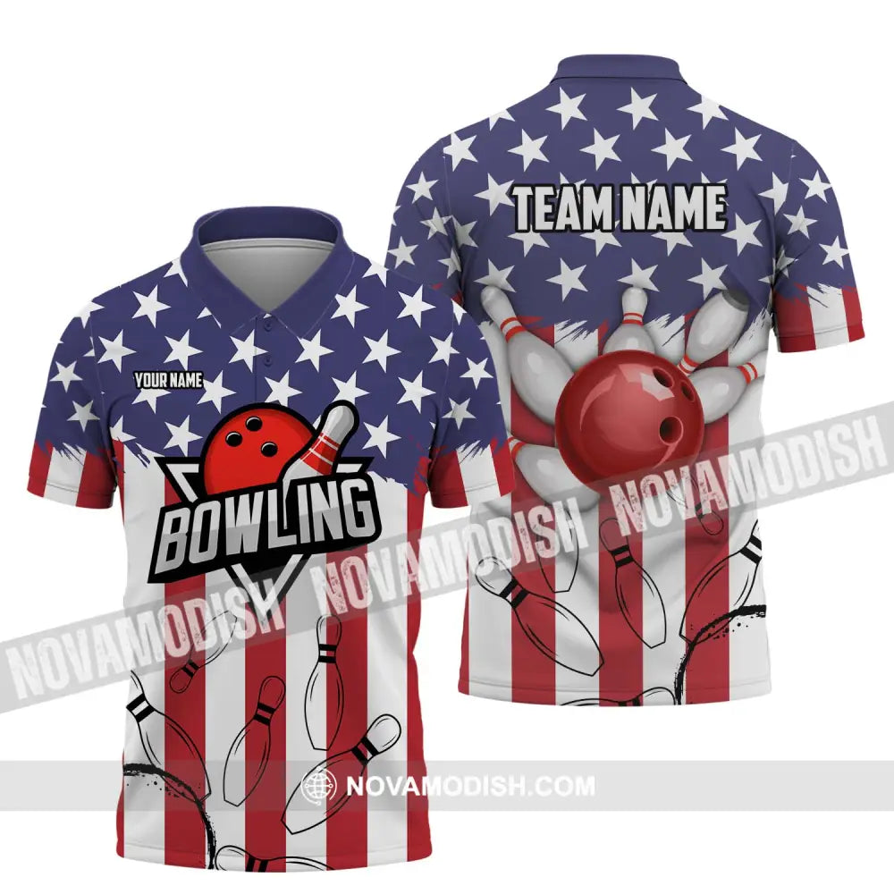 Unisex Shirt - Custom Name And Team Name Shirt - Bowling Polo Shirt - Bowling Lover Gift - Bowling Player Shirt Polo