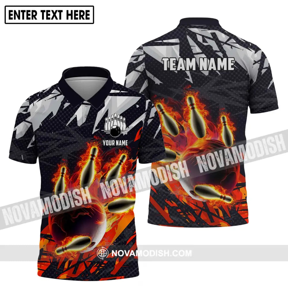 Unisex Shirt - Custom Name And Team Name Shirt - Bowling Polo Shirt - Bowling Lover Gift - Bowling Shirt Polo Shirt / S