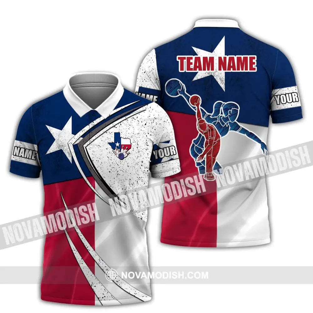 Unisex Shirt Custom Name And Team Bowling Polo T-Shirt Club Uniform / S