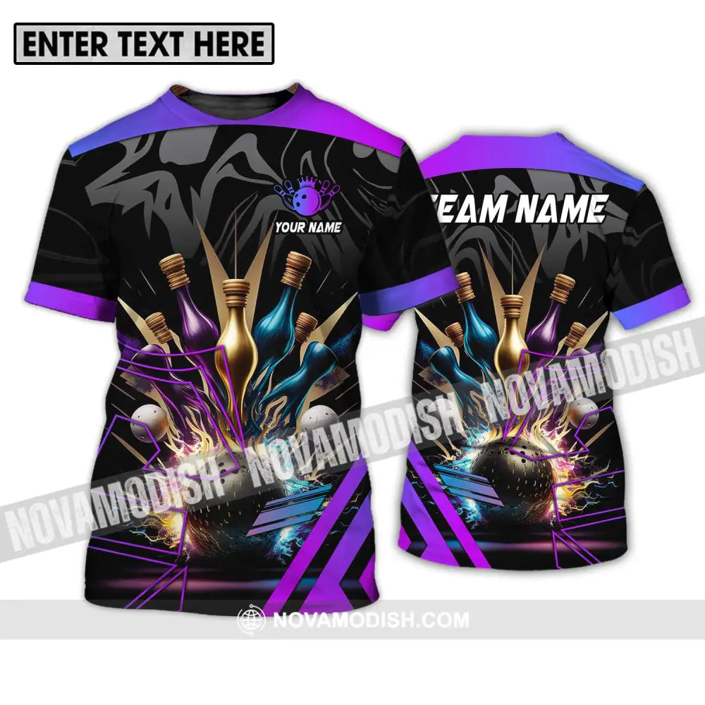 Unisex Shirt - Custom Name And Team Name Bowling Shirt Skinny Pins T-Shirt / S T-shirt
