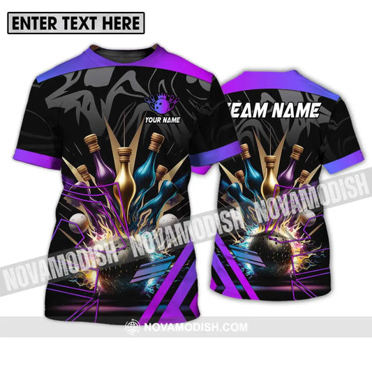 Unisex Shirt - Custom Name And Team Name Bowling Shirt Skinny Pins T-Shirt / S T-shirt