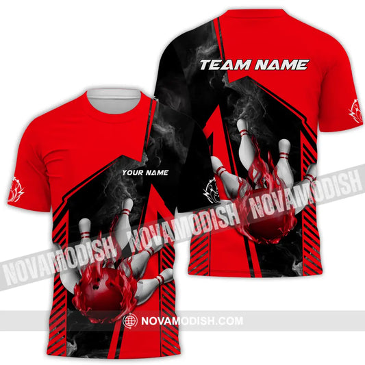 Unisex Shirt - Custom Name And Team Name Bowling Sport Shirt Red Ball T-Shirt / S T-shirt