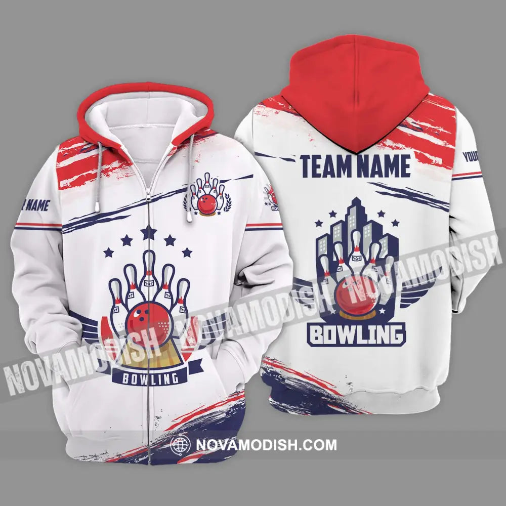 Unisex Shirt - Custom Name And Team Name Bowling Shirt Bowling Stars Zipper Hoodie / S T-shirt