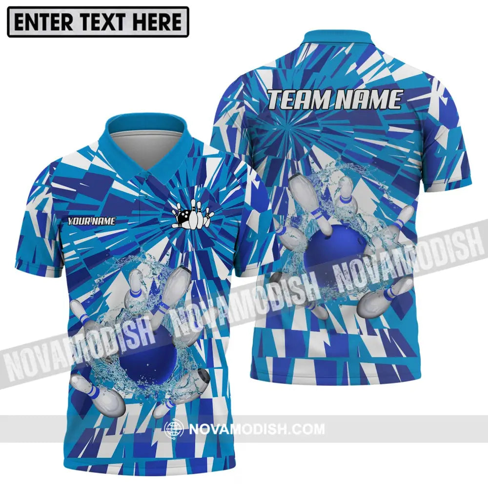 Unisex Shirt - Custom Name And Team Name Shirt Bowling Water Pins Shirt Polo Shirt / S T-shirt