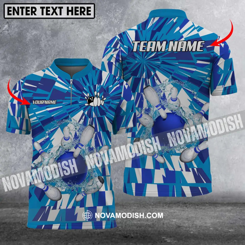 Unisex Shirt - Custom Name And Team Name Shirt Bowling Water Pins Shirt T-shirt