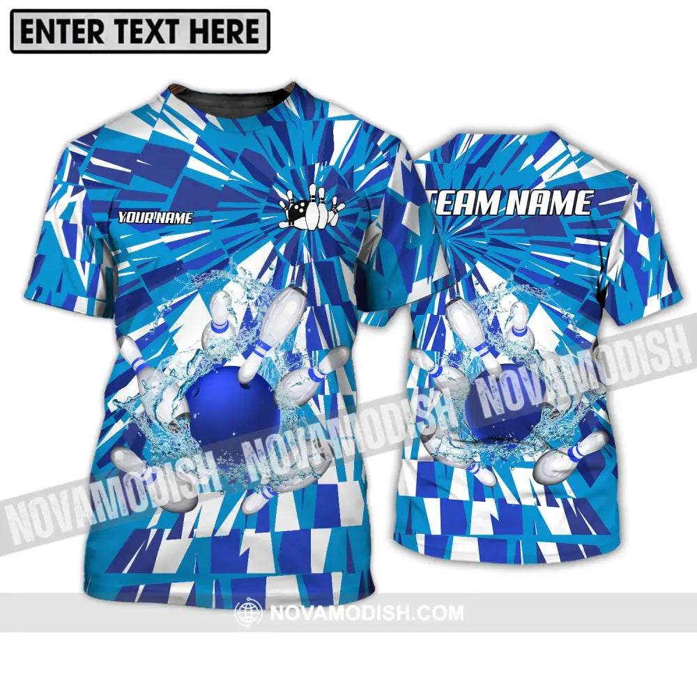 Unisex Shirt - Custom Name And Team Name Shirt Bowling Water Pins Shirt T-Shirt / S T-shirt
