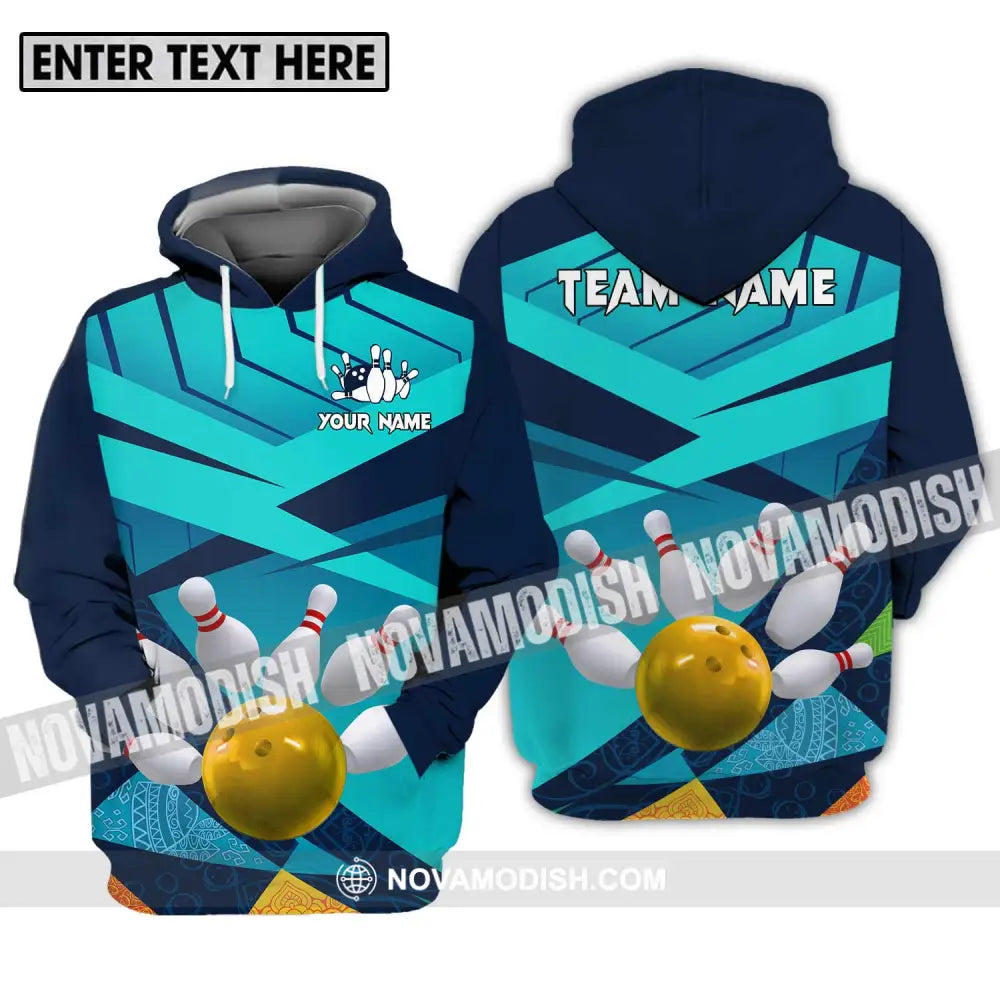 Unisex Shirt - Custom Name And Team Name Shirt Bowling Yellow Ball Hoodie / S T-shirt