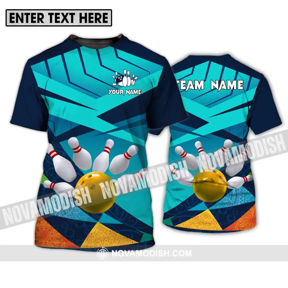 Unisex Shirt - Custom Name And Team Name Shirt Bowling Yellow Ball T-Shirt / S T-shirt