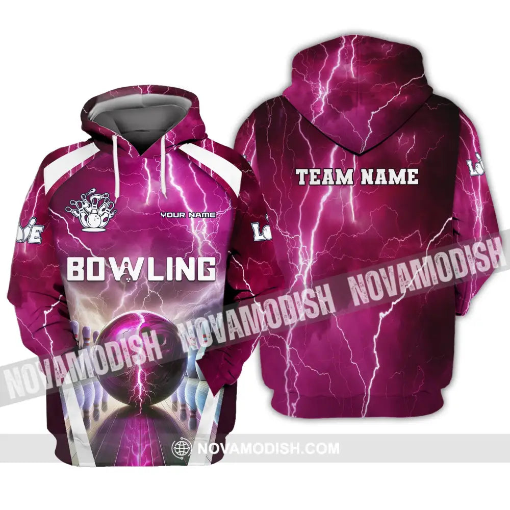 Unisex Shirt Custom Name And Team Bowling Zip Polo For Player T-Shirt Hoodie / S T-Shirt