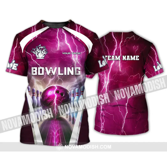 Unisex Shirt Custom Name And Team Bowling Zip Polo For Player T-Shirt T-Shirt / S