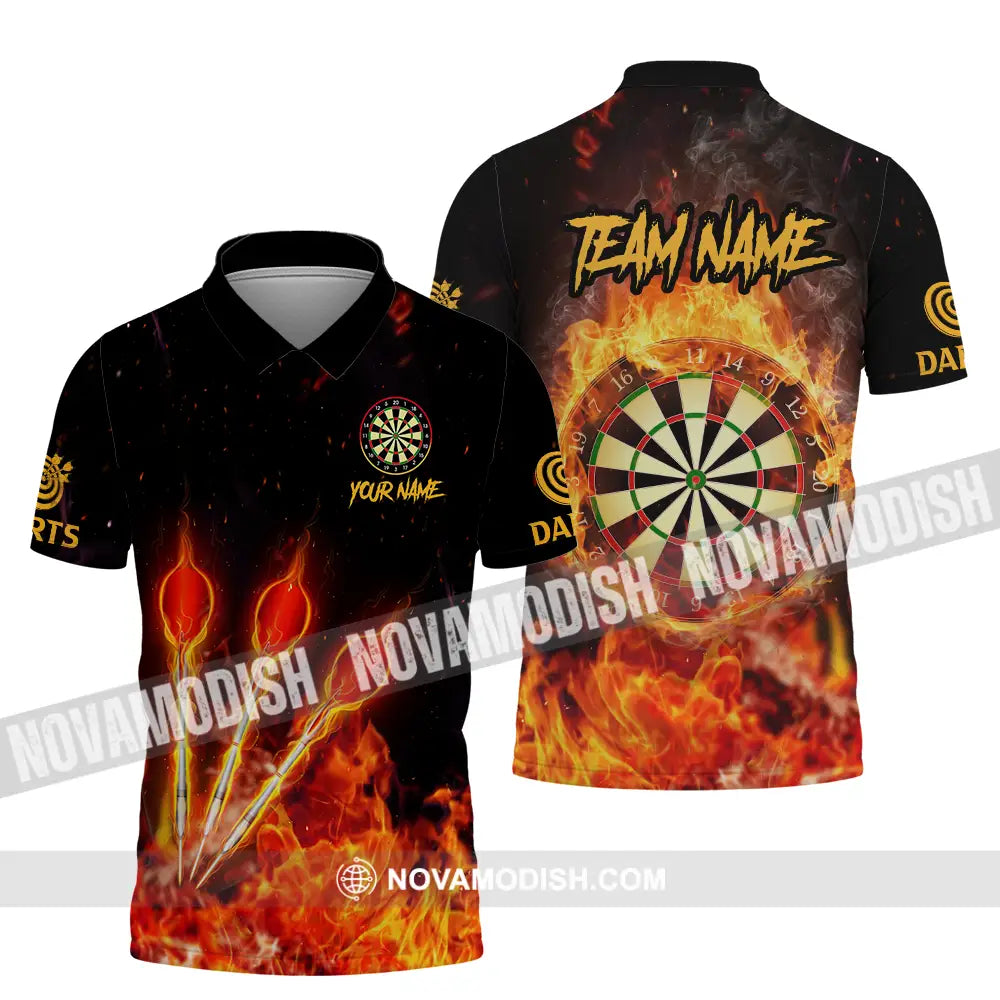 Unisex Shirt - Custom Name And Team Name Burning Darts Shirt Polo Shirt / S T-shirt