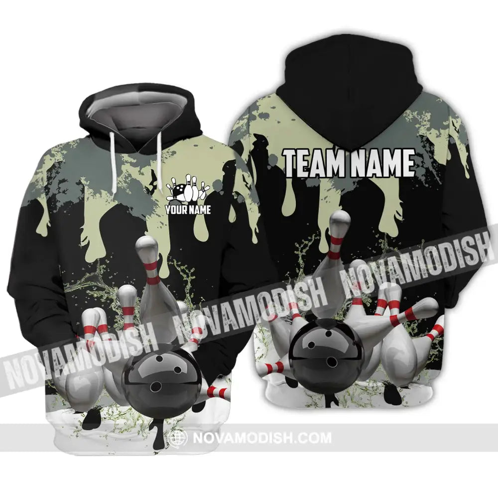 Unisex Shirt - Custom Name And Team Name Camouflage Color Shirt For Bowling Lover Hoodie / S T-shirt