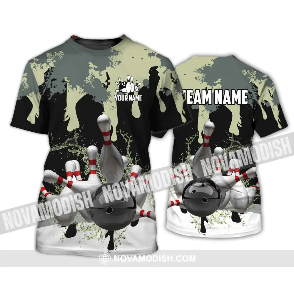 Unisex Shirt - Custom Name And Team Name Camouflage Color Shirt For Bowling Lover T-Shirt / S T-shirt