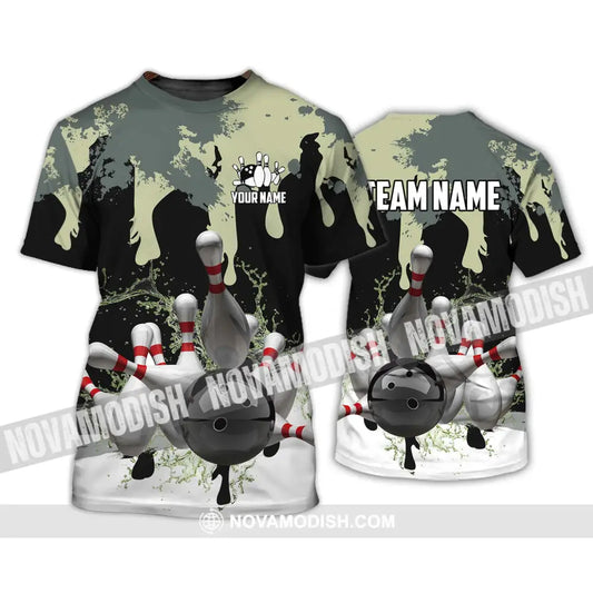 Unisex Shirt - Custom Name And Team Name Camouflage Color Shirt For Bowling Lover T-Shirt / S T-shirt