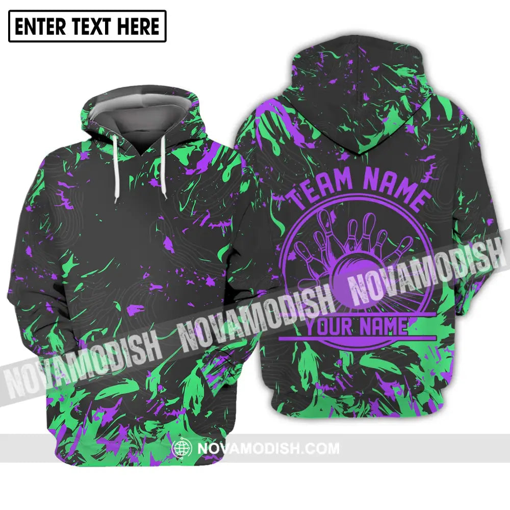 Unisex Shirt - Custom Name And Team Name Shirt Color Arrays Bowling Shirt Hoodie / S T-shirt