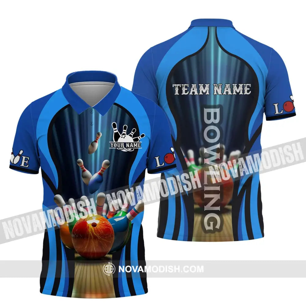 Unisex Shirt - Custom Name And Team Name Color Bowling Ball Shirt Polo Shirt / S T-shirt