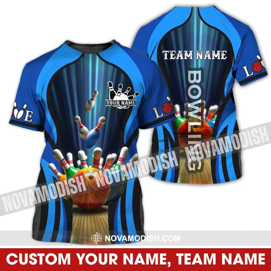 Unisex Shirt - Custom Name And Team Name Color Bowling Ball Shirt T-Shirt / S T-shirt