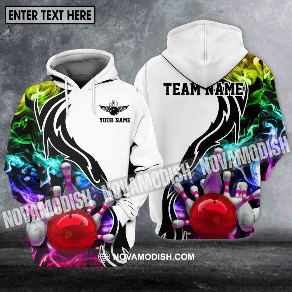 Unisex Shirt - Custom Name And Team Name Shirt Colorful Bowling Lover Shirt Hoodie / S T-shirt