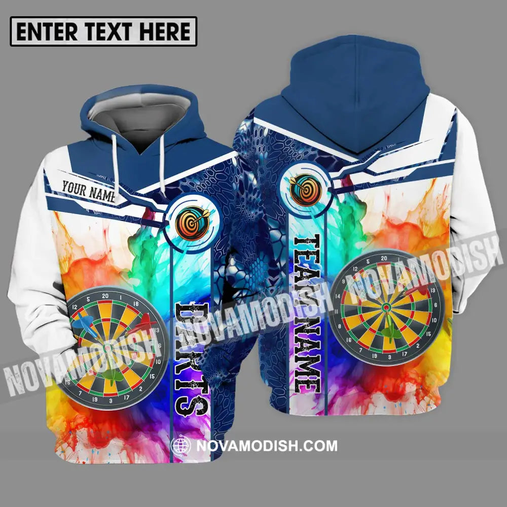Unisex Shirt - Custom Name And Team Name Shirt Colorful Darts Hoodie / S T-shirt