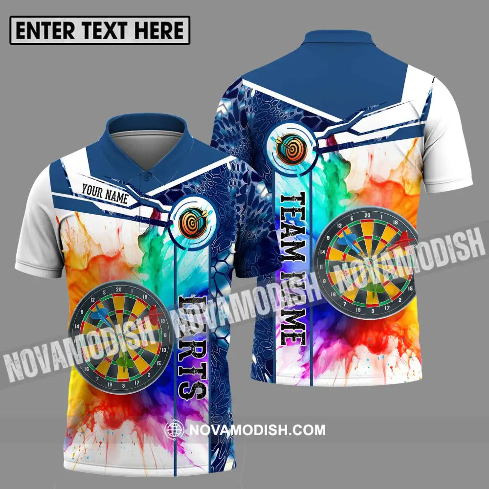Unisex Shirt - Custom Name And Team Name Shirt Colorful Darts Polo Shirt / S T-shirt
