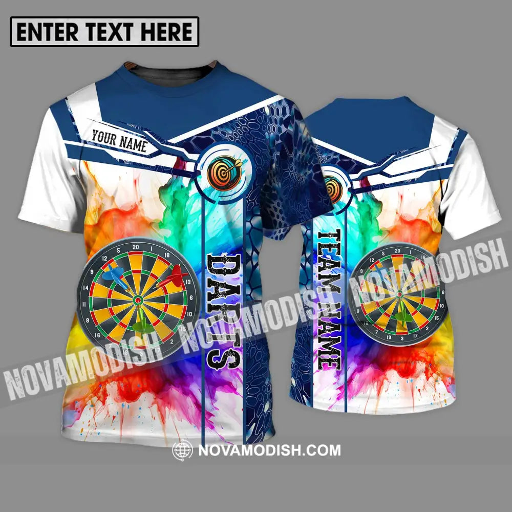 Unisex Shirt - Custom Name And Team Name Shirt Colorful Darts T-Shirt / S T-shirt