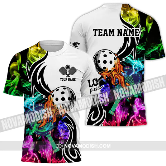 Unisex Shirt - Custom Name And Team Name Shirt Colorful Smoke Pickleball T-Shirt / S T-shirt