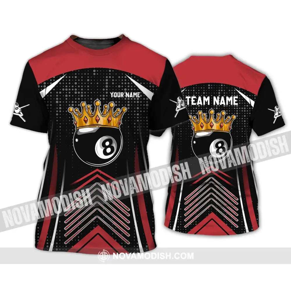 Unisex Shirt - Custom Name And Team Name Shirt - Crown Billiard Ball Number 8 T-Shirt / S T-shirt