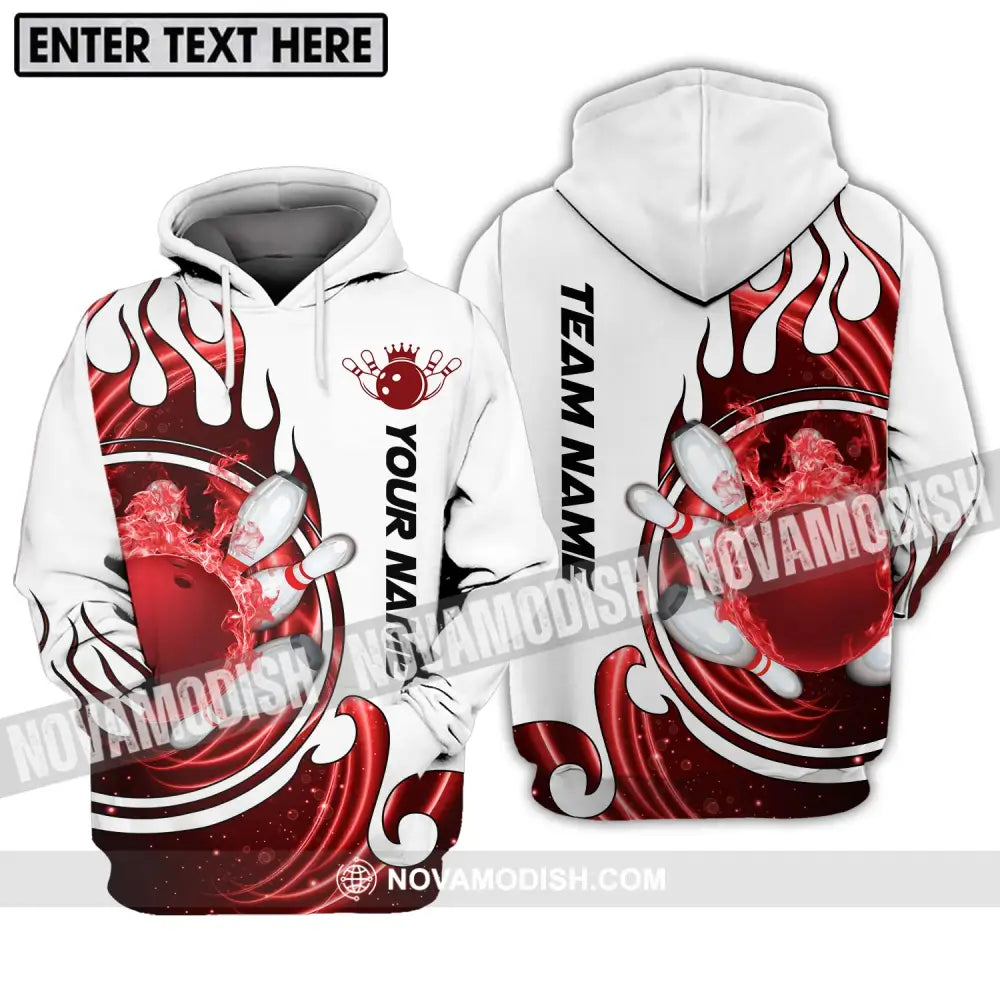 Unisex Shirt - Custom Name And Team Name Shirt Crown Red Bowling Ball Shirt Hoodie / S T-shirt