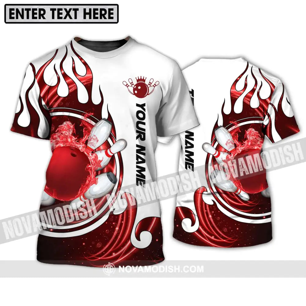 Unisex Shirt - Custom Name And Team Name Shirt Crown Red Bowling Ball Shirt T-Shirt / S T-shirt