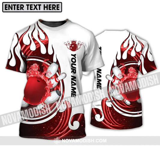 Unisex Shirt - Custom Name And Team Name Shirt Crown Red Bowling Ball Shirt T-Shirt / S T-shirt