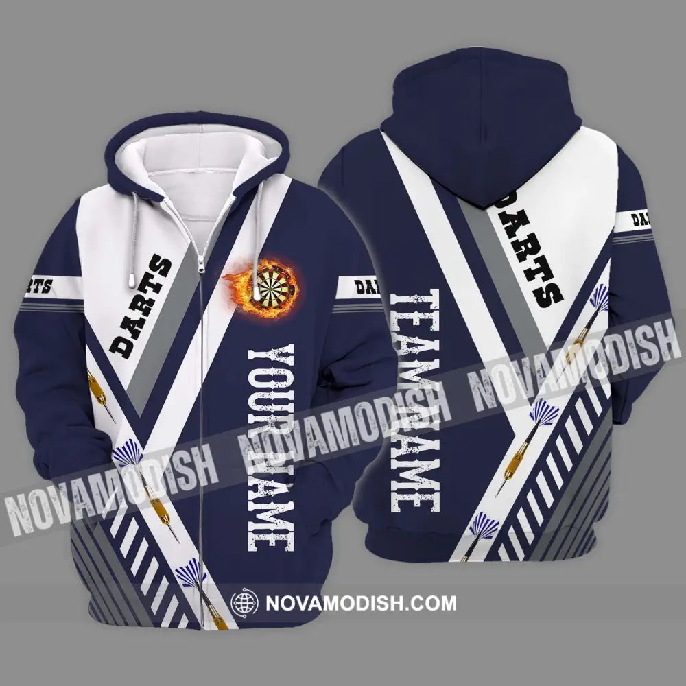 Unisex Shirt - Custom Name And Team Name Shirt Darts And Arrows Zipper Hoodie / S T-shirt