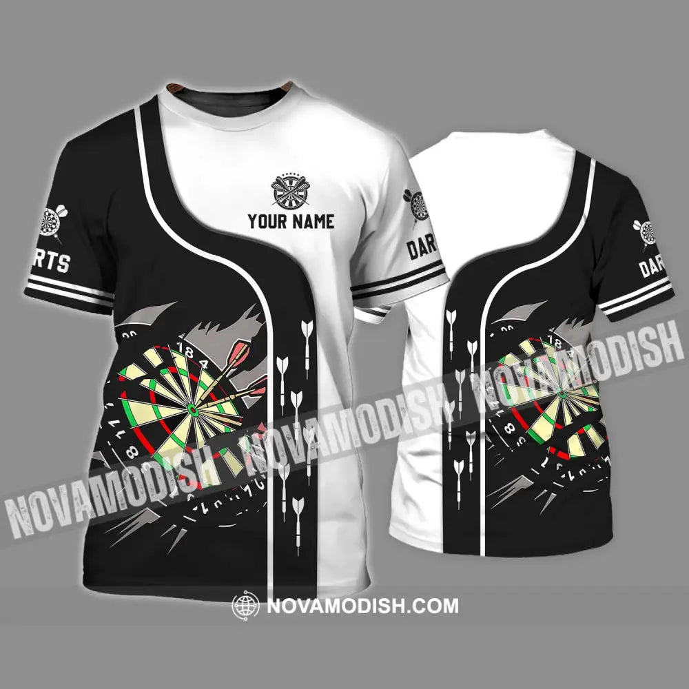 Unisex Shirt - Custom Name And Team Name Darts Shirt Black And White T-Shirt / S T-shirt
