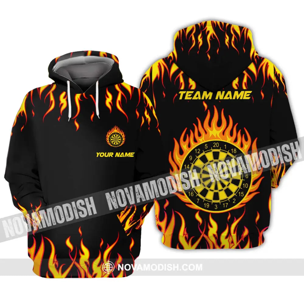 Unisex Shirt - Custom Name And Team Name Shirt Darts Fire Hoodie / S T-shirt