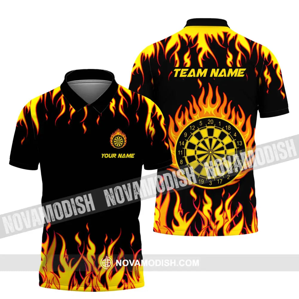 Unisex Shirt - Custom Name And Team Name Shirt Darts Fire Polo Shirt / S T-shirt