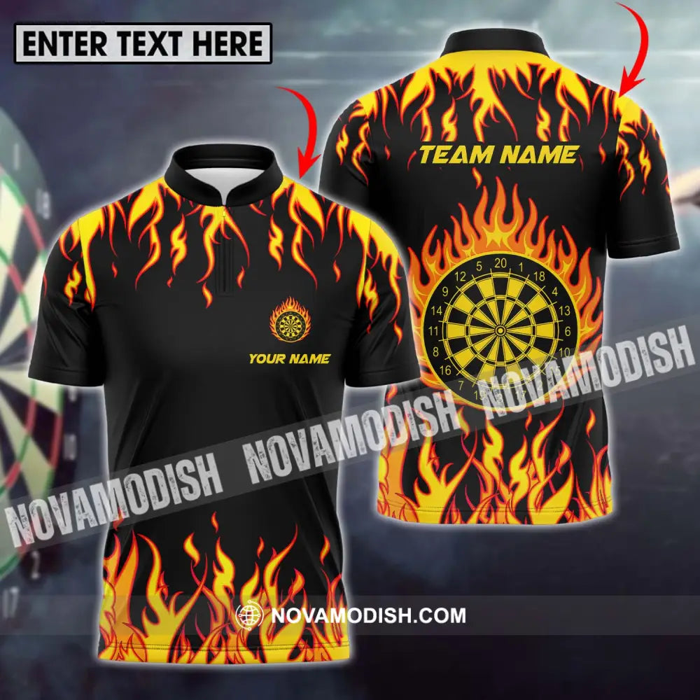 Unisex Shirt - Custom Name And Team Name Shirt Darts Fire T-shirt