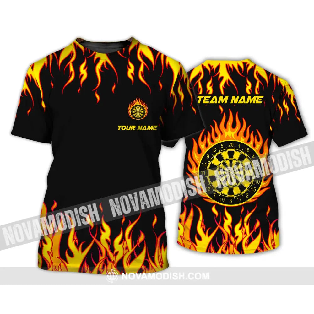 Unisex Shirt - Custom Name And Team Name Shirt Darts Fire T-Shirt / S T-shirt