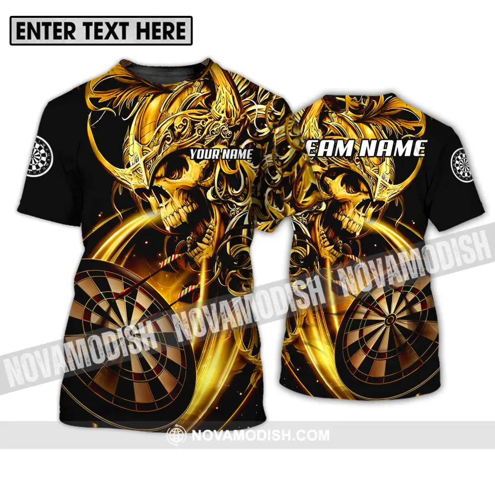 Unisex Shirt - Custom Name And Team Name Darts Shirt Gold Darts T-Shirt / S T-shirt