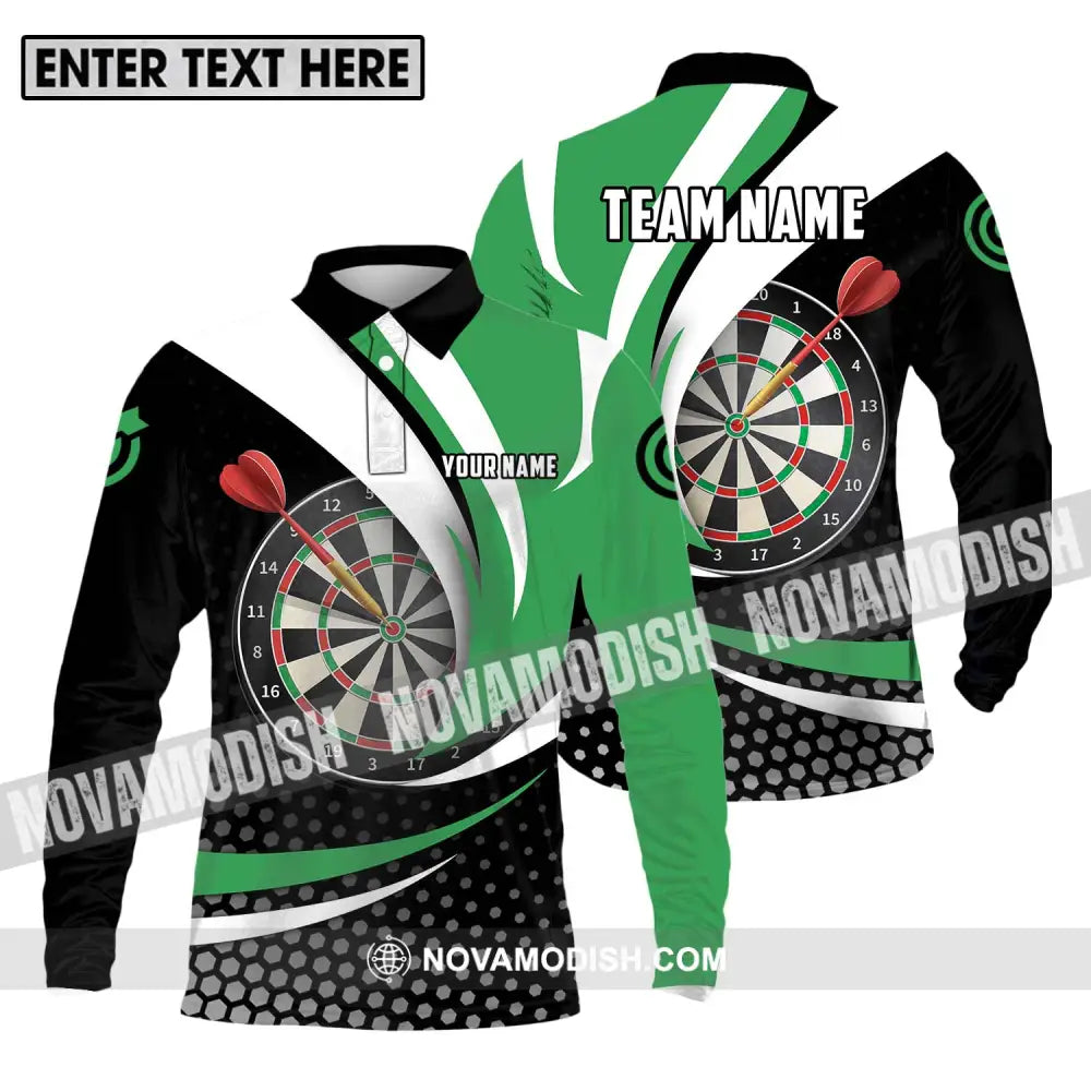 Unisex Shirt - Custom Name And Team Name Darts Shirt Darts Lover Long Sleeve Polo / S T-shirt