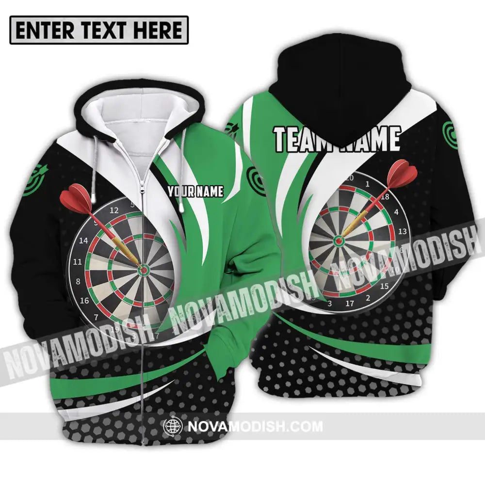 Unisex Shirt - Custom Name And Team Name Darts Shirt Darts Lover Zipper Hoodie / S T-shirt