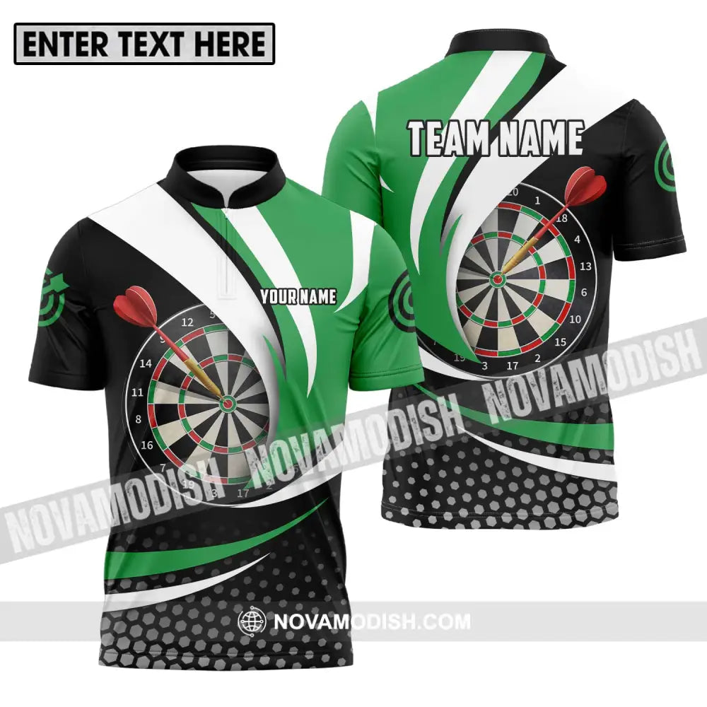 Unisex Shirt - Custom Name And Team Name Darts Shirt Darts Lover Zipper Polo Shirt / S T-shirt