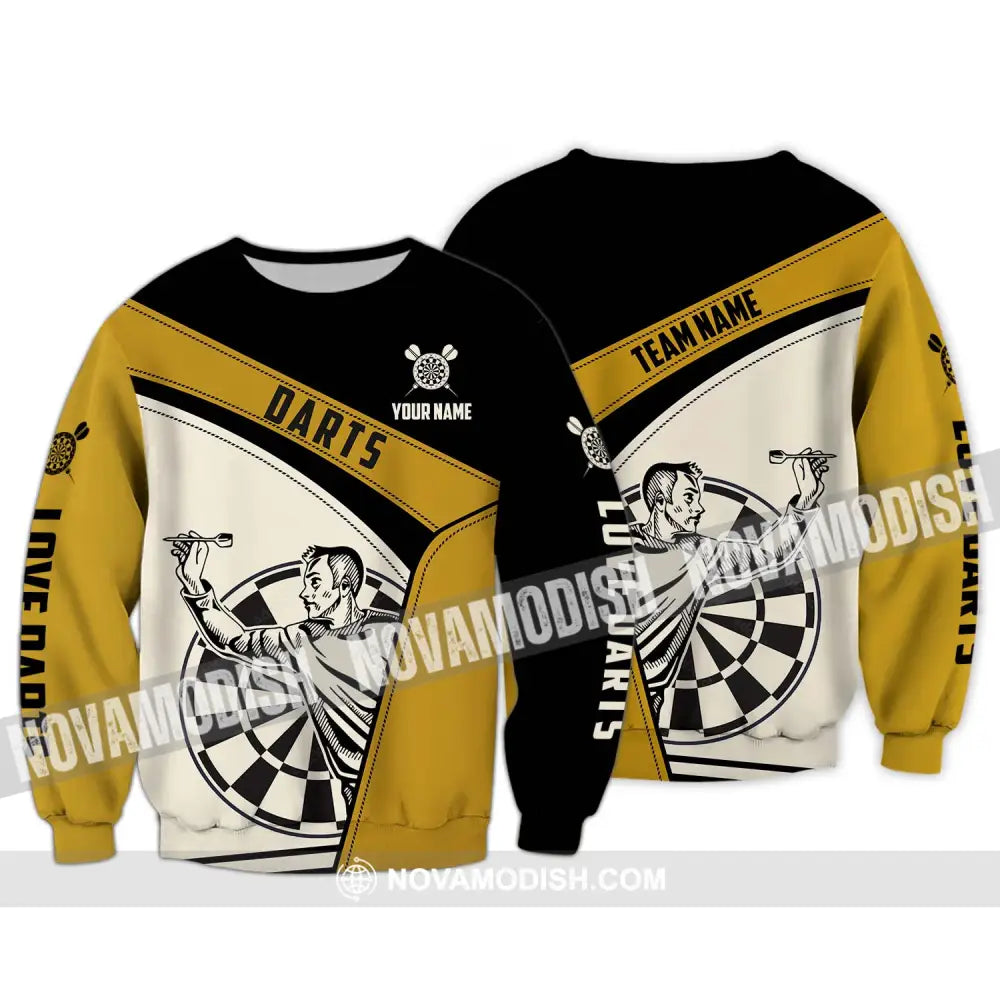 Unisex Shirt - Custom Name And Team Name Darts Shirt Playing Long Sleeve / S T-shirt