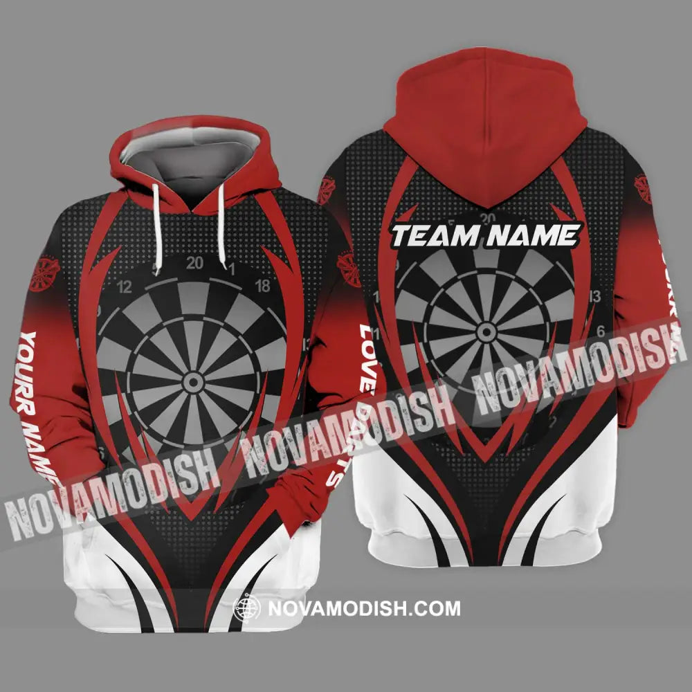 Unisex Shirt - Custom Name And Team Name Shirt Darts Sport Style Shirt Hoodie / S T-shirt