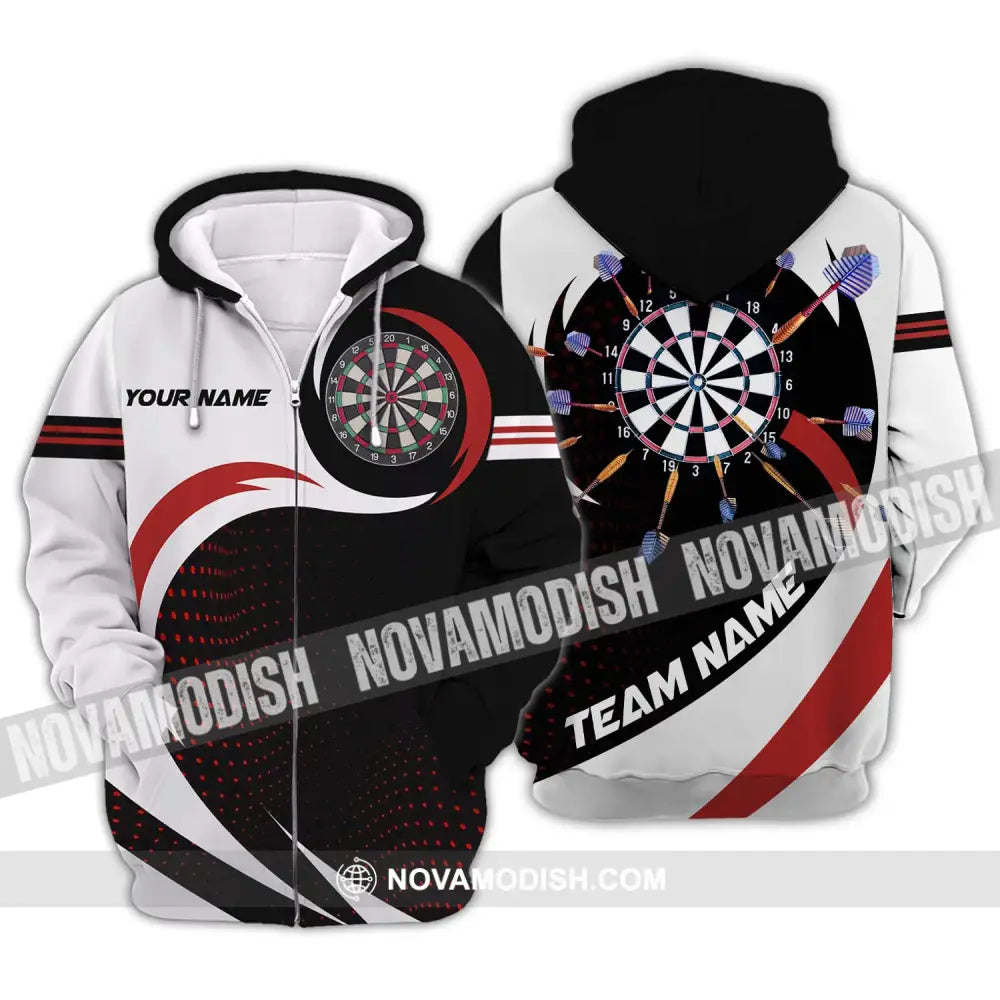 Unisex Shirt - Custom Name And Team Name Shirt Darts Shirt Zipper Hoodie / S T-shirt