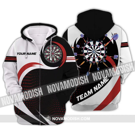 Unisex Shirt - Custom Name And Team Name Shirt Darts Shirt Zipper Hoodie / S T-shirt