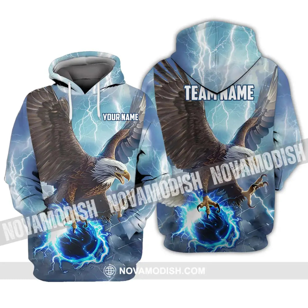 Unisex Shirt - Custom Name And Team Name Shirt Eagle Bowling King Of The Sky Hoodie / S T-shirt
