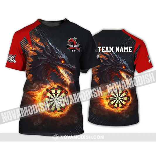Unisex Shirt - Custom Name And Team Name Shirt Fire Dragon Darts Shirt T-Shirt / S T-shirt