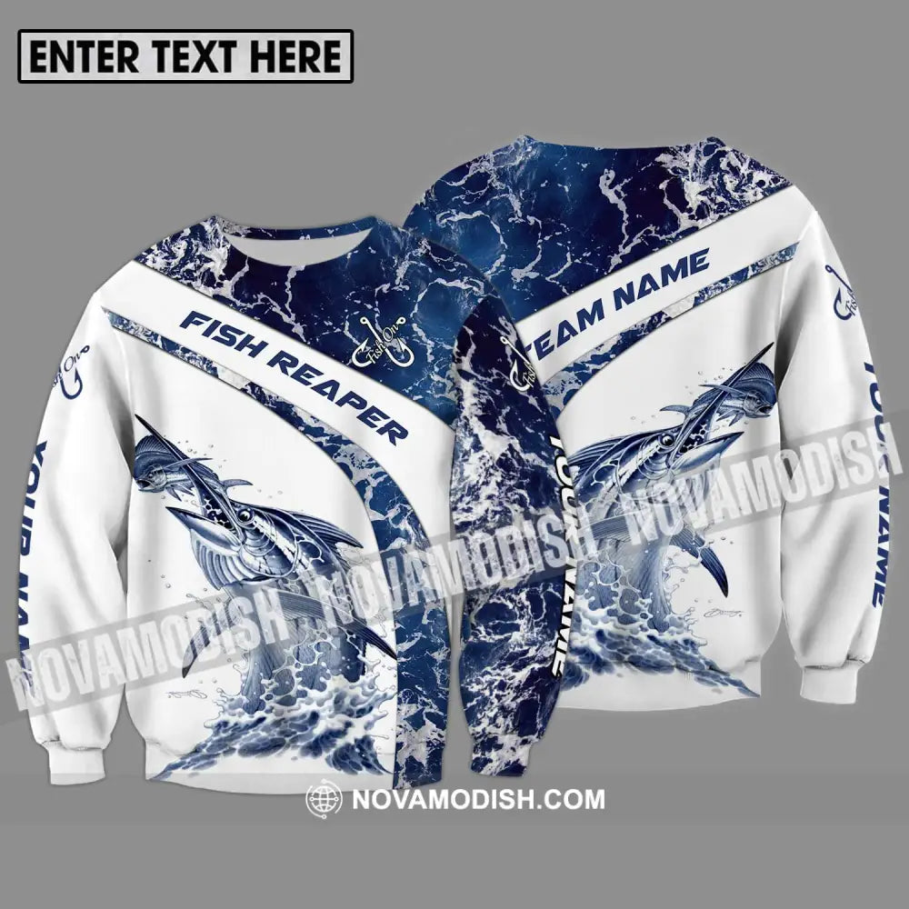 Unisex Shirt - Custom Name And Team Name Shirt Fish On Fish Long Sleeve / S T-shirt